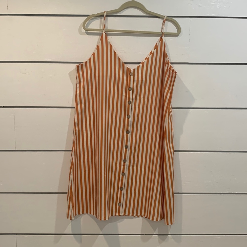 🌵3/$15 🌵 Shein / yellow and white stripes dress / X-Large